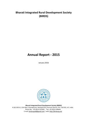 BIRDS Annual Report 2015