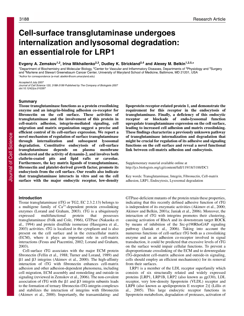 An Essentialrole for LRP1