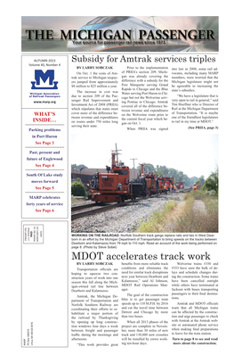 MDOT Accelerates Track Work