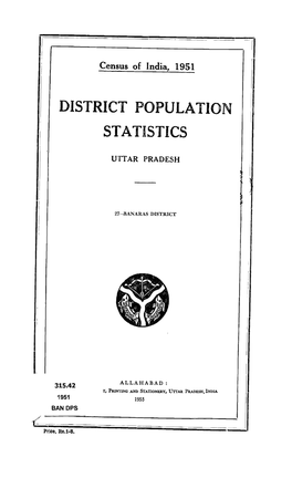 District Census Population Statistics, 27-Banaras, Uttar Pradesh