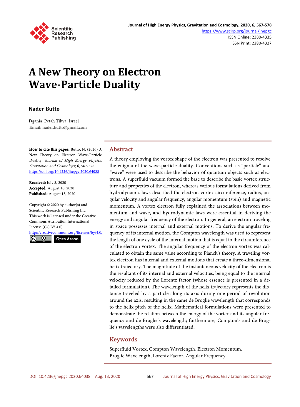 A New Theory on Electron Wave-Particle Duality