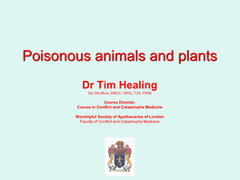 Bites and Stings [Poisonous Animals and Plants]