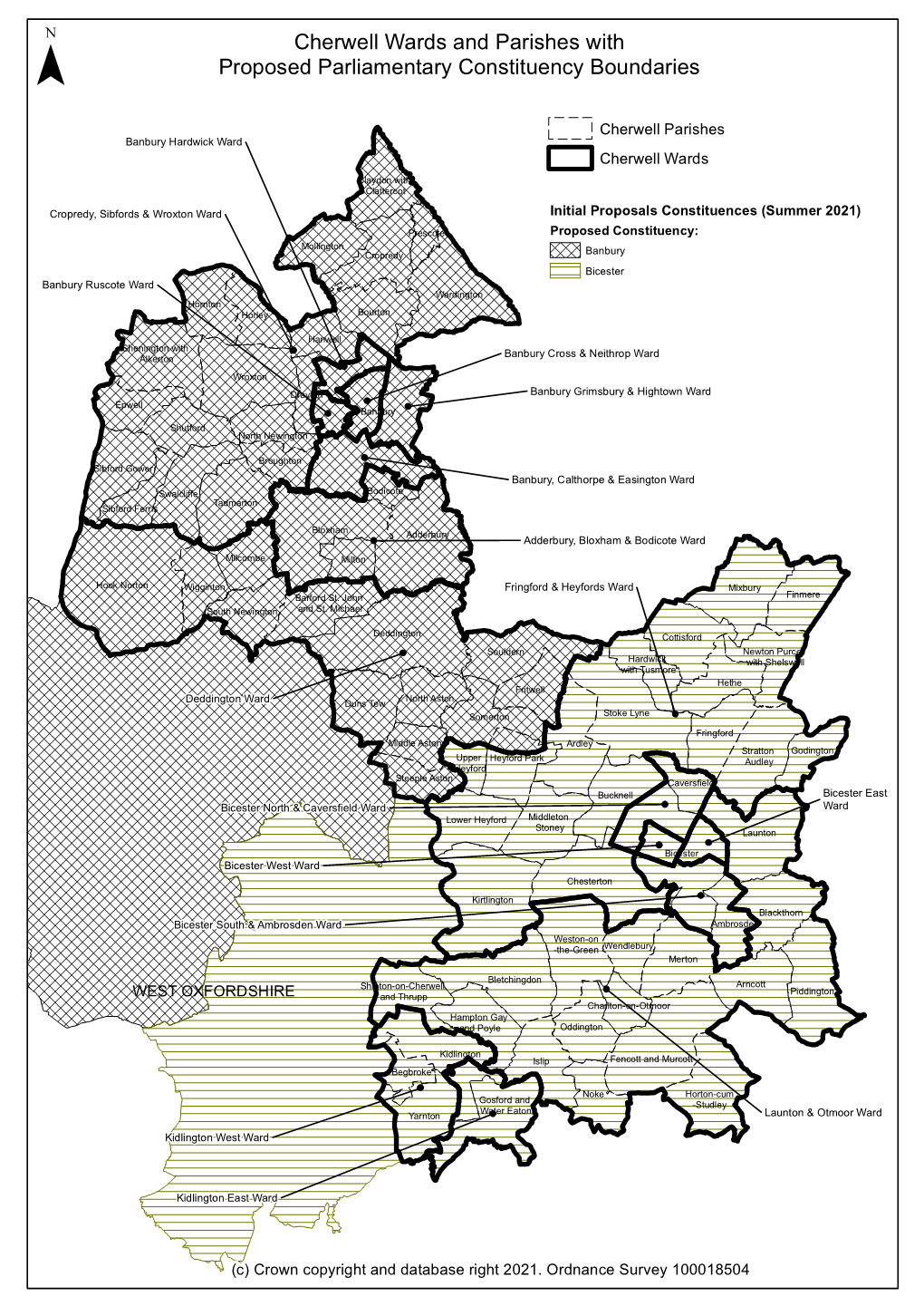 Cherwell Wards and Parishes with Proposed Parliamentary