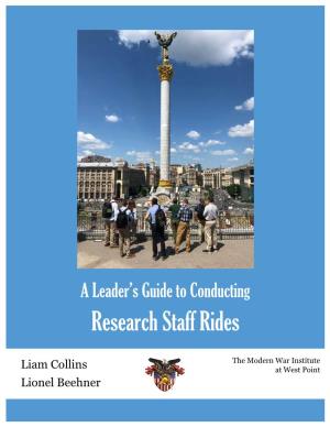A Leader's Guide to Conducting Research Staff Rides