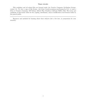 Timer Circuits This Worksheet and All Related Files Are Licensed Under The