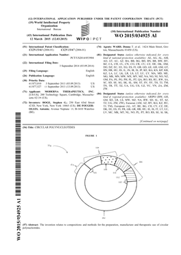 WO 2015/034925 Al 12 March 2015 (12.03.2015) P O P C T