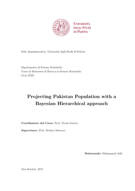 Projecting Pakistan Population with a Bayesian Hierarchical Approach