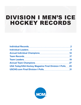Division I Men's Ice Hockey Records