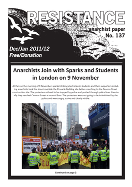 Anarchists Join with Sparks and Students in London on 9 November