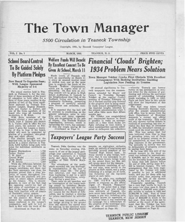 The. Town Manager 5500 Circulation in Teaneck Township