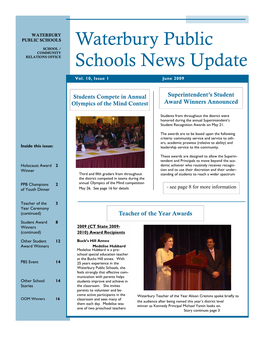 Waterbury Public Schools News Update