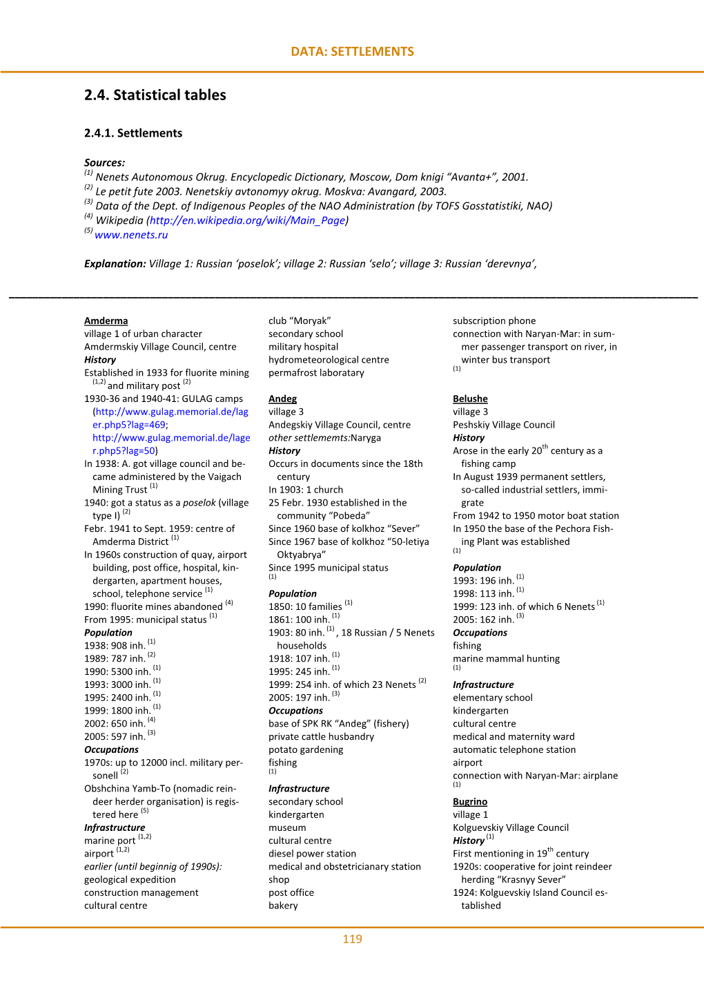 2.4. Statistical Tables