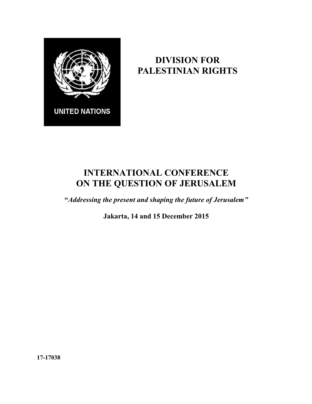 Division for Palestinian Rights International Conference on The