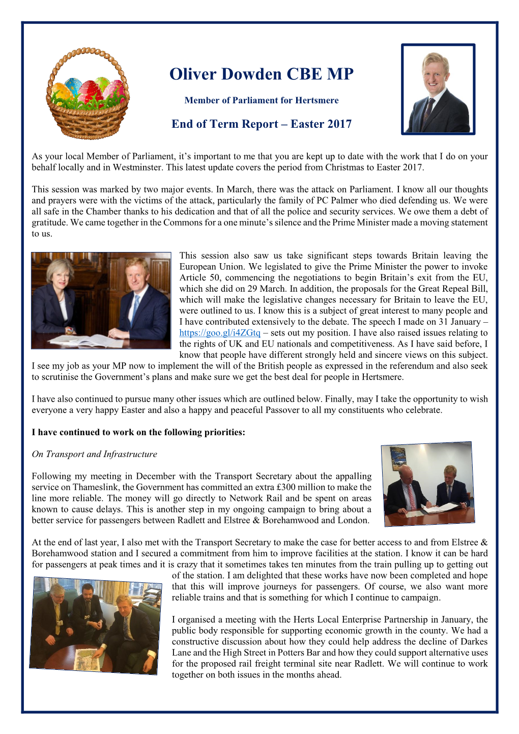 End of Term Report – Easter 2017