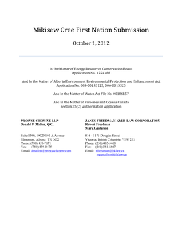 Mikisew Cree Submission