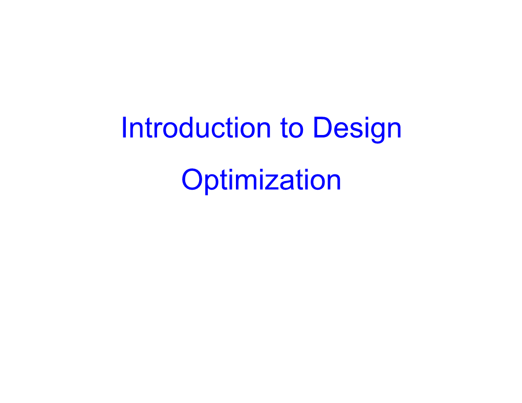 Introduction to Design Optimization