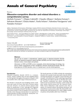 Obsessive-Compulsive Disorder and Related Disorders: a Comprehensive