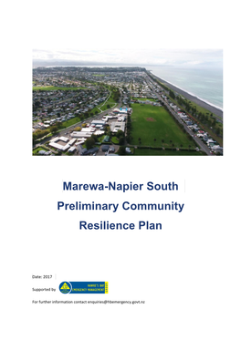 Marewa-Napier South Preliminary Community Resilience Plan