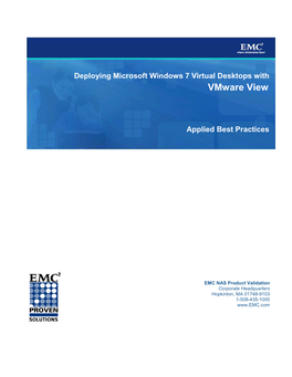 Deploying Microsoft Windows 7 Virtual Desktops with Vmware View