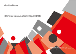 Idemitsu Sustainability Report 2019 Independent Practitioner’S Sustainability Environment Social Governance ESG Data Comparative Table Assurance Report 3