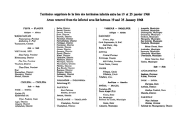 Territoires Supprimés De La Liste Des Territoires Infectés Entre Les 19 Et 25 Janvier 1968 Areas Removed from the Infected Area List Between 19 and 25 January 1968