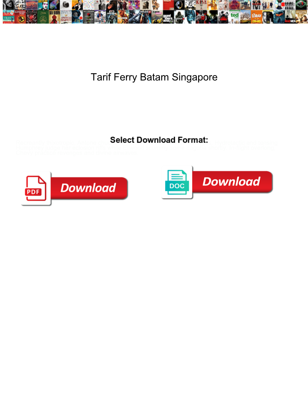 Tarif Ferry Batam Singapore