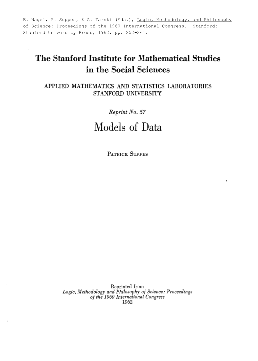 Models of Data