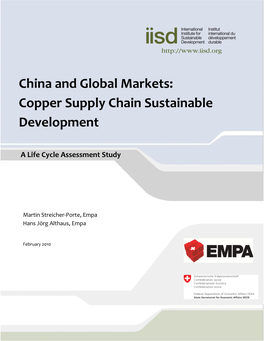 China and Global Markets: Copper Supply Chain Sustainable Development