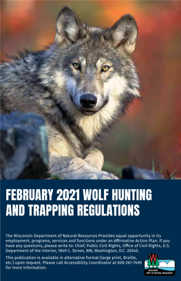 February 2021 Wolf Hunting and Trapping Regulations
