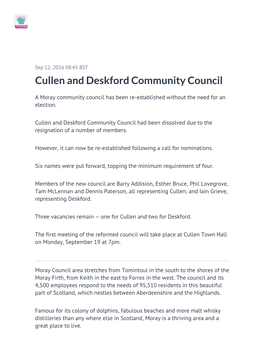 Cullen and Deskford Community Council