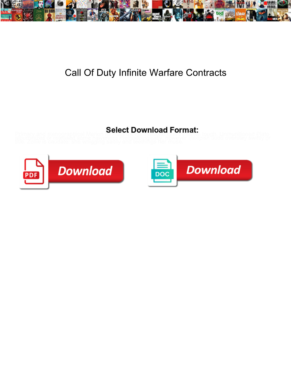 Call of Duty Infinite Warfare Contracts