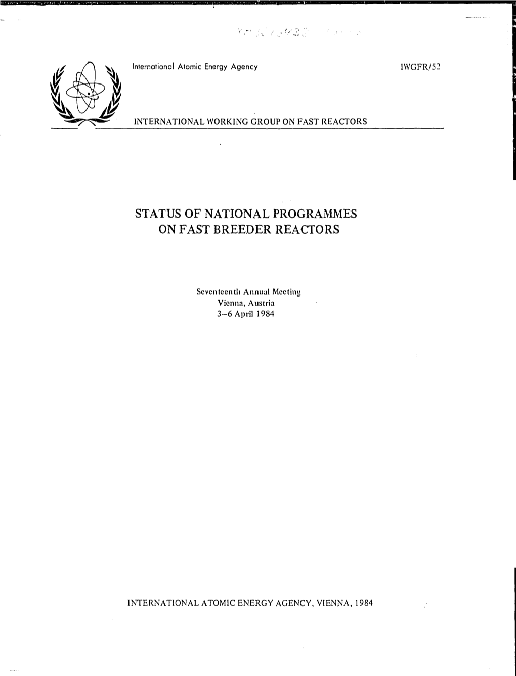 Status of National Programmes on Fast Breeder Reactors