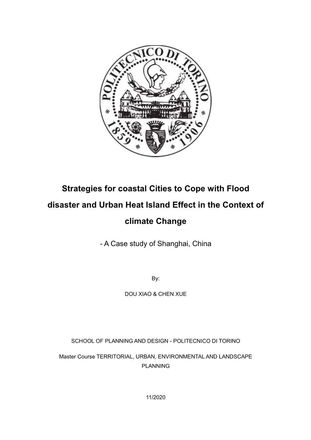 Strategies for Coastal Cities to Cope with Flood Disaster and Urban Heat Island Effect in the Context of Climate Change