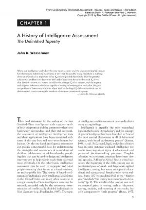 A History of Intelligence Assessment: the Unfinished Tapestry