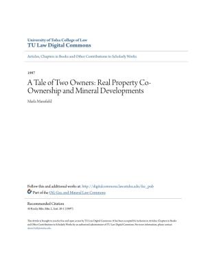 Real Property Co-Ownership and Mineral Developments