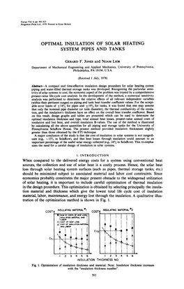 Optimal Insulation of Solar Heating System Pipes and Tanks