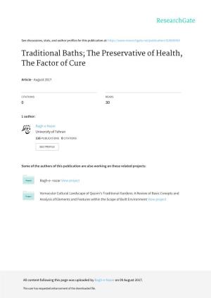 Traditional Baths; the Preservative of Health, the Factor of Cure