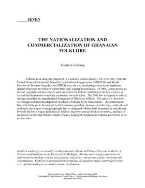 The Nationalization and Commercialization of Ghanaian Folklore