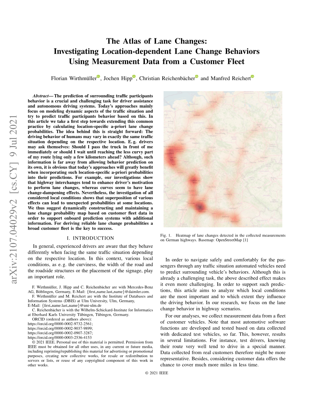 The Atlas of Lane Changes: Investigating Location-Dependent Lane Change Behaviors Using Measurement Data from a Customer Fleet