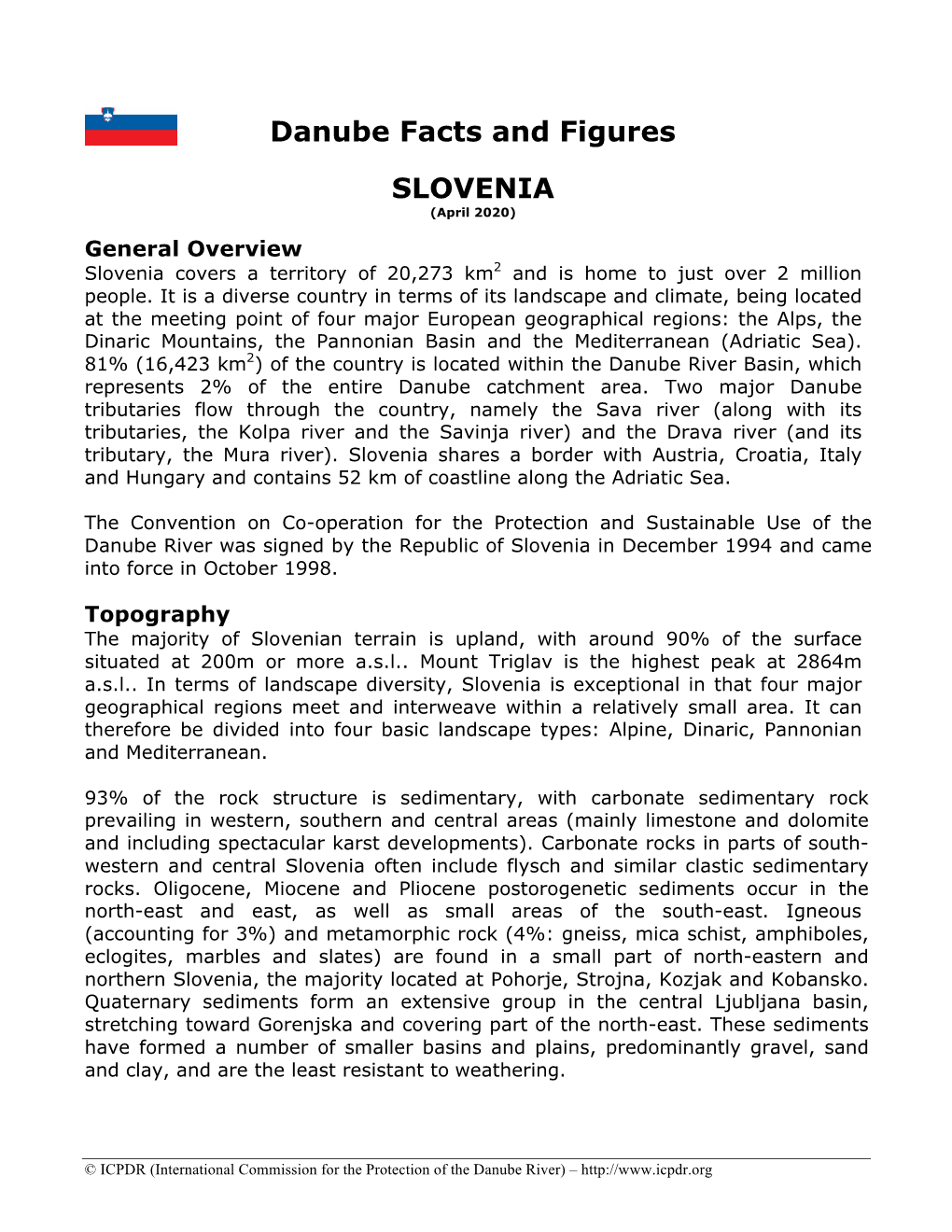 Danube Facts and Figures SLOVENIA