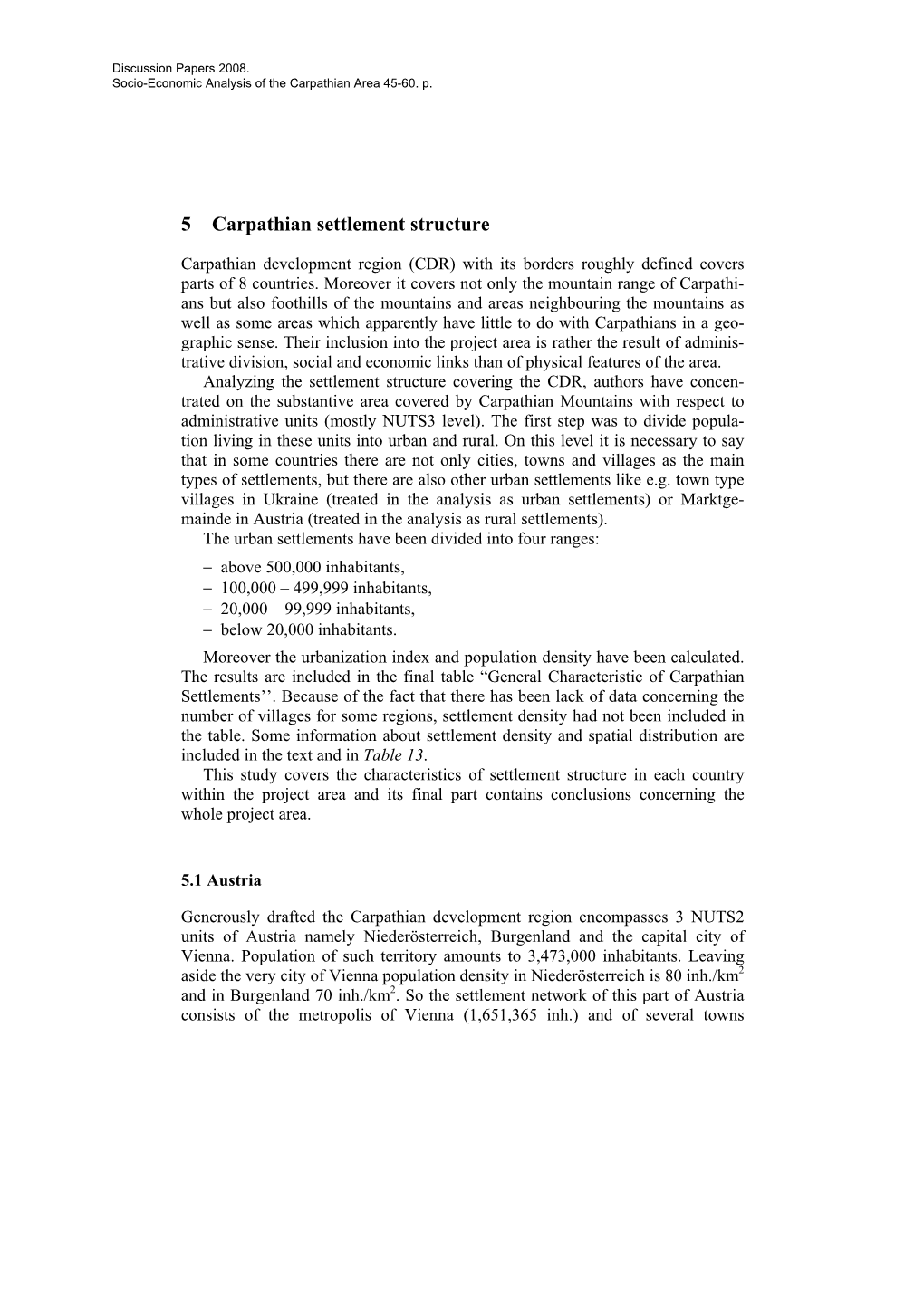 5 Carpathian Settlement Structure