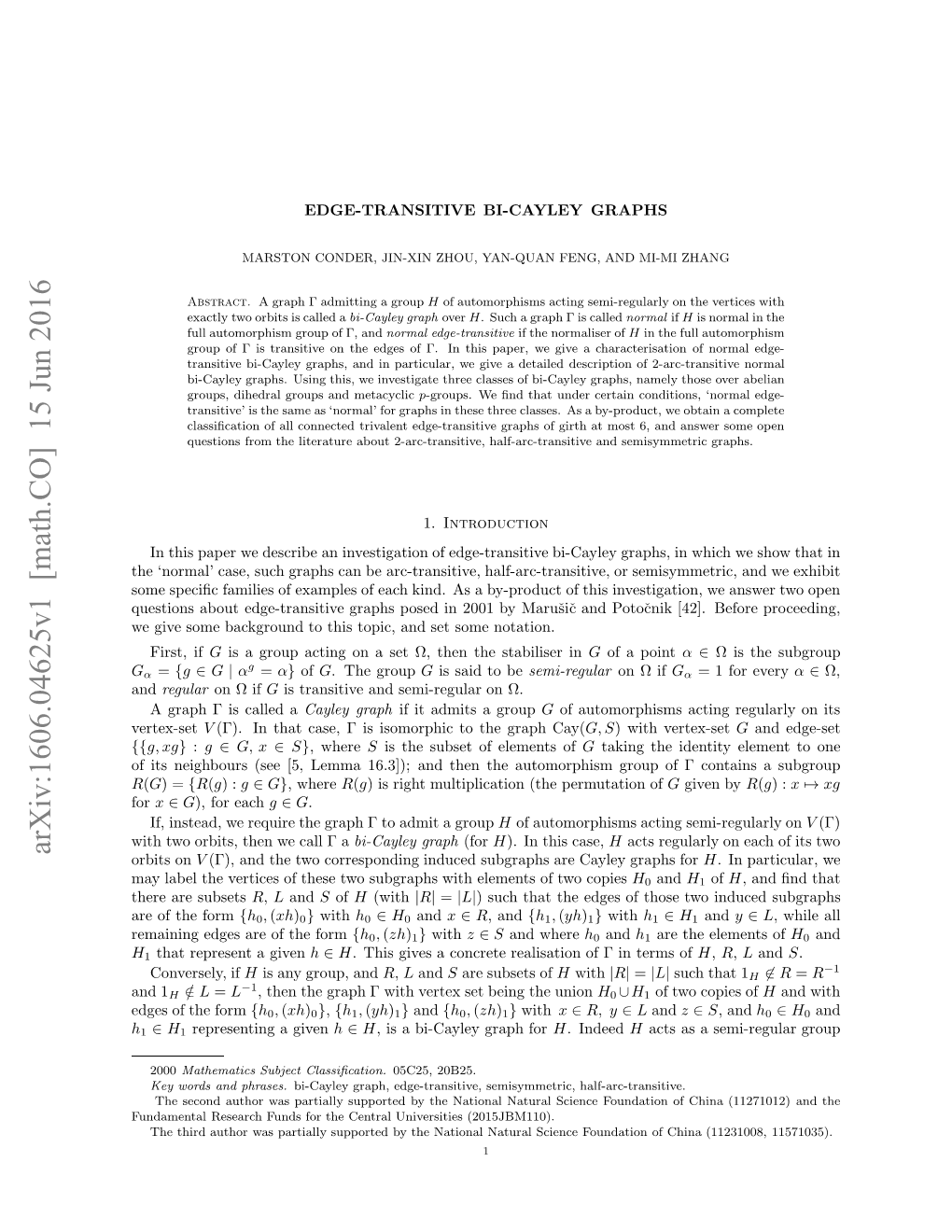 Edge-Transitive Bi-Cayley Graphs