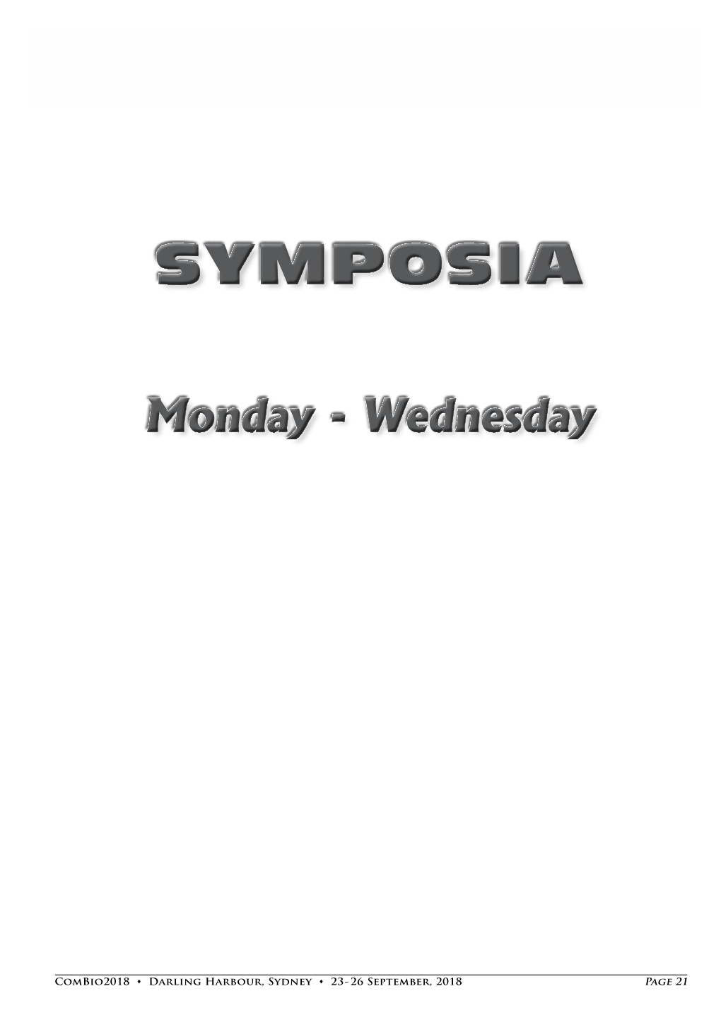 Symposium Abstracts