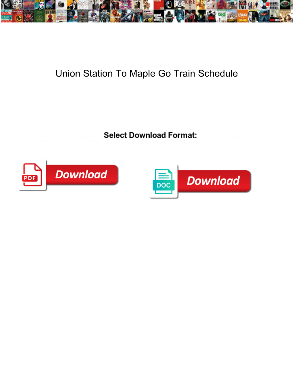 Union Station to Maple Go Train Schedule