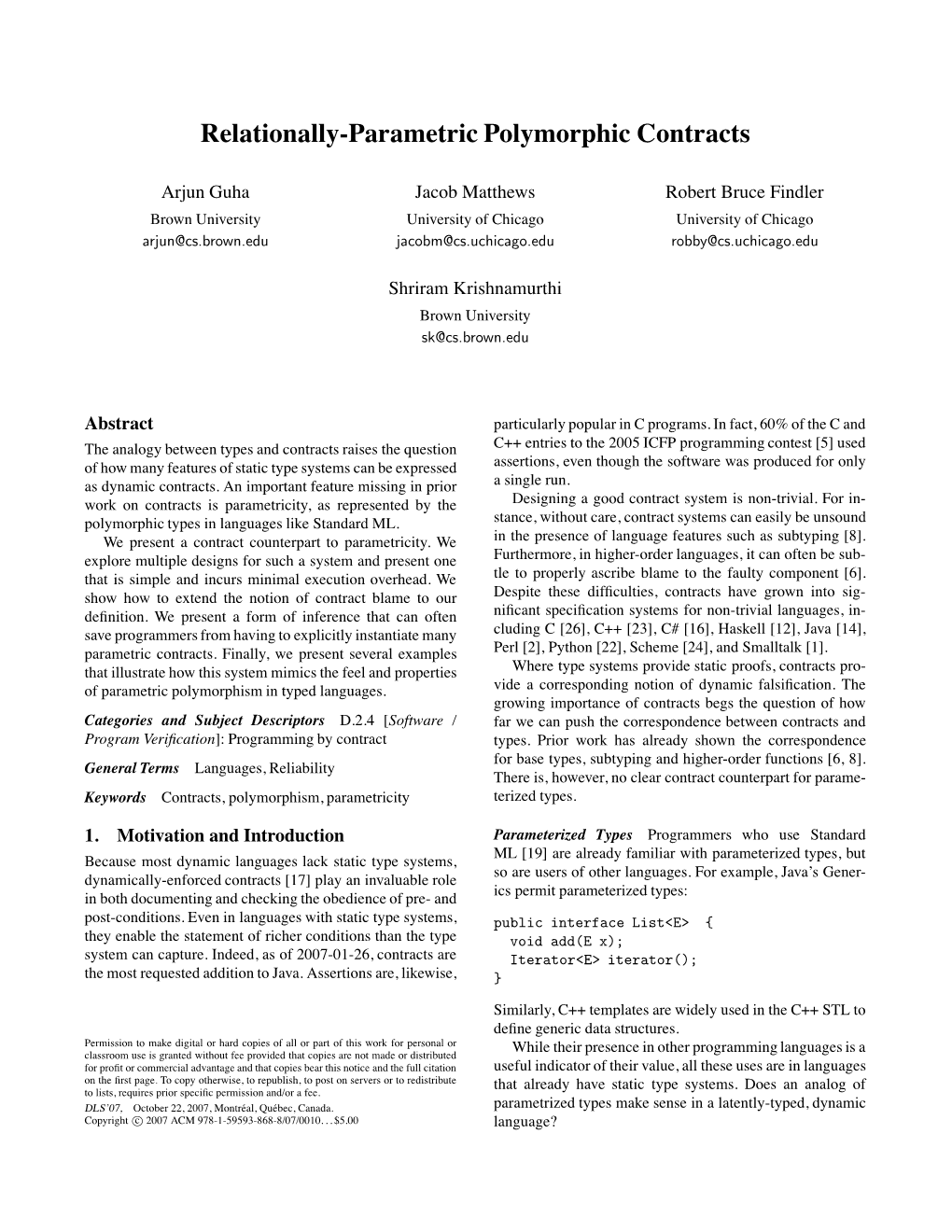 Relationally-Parametric Polymorphic Contracts