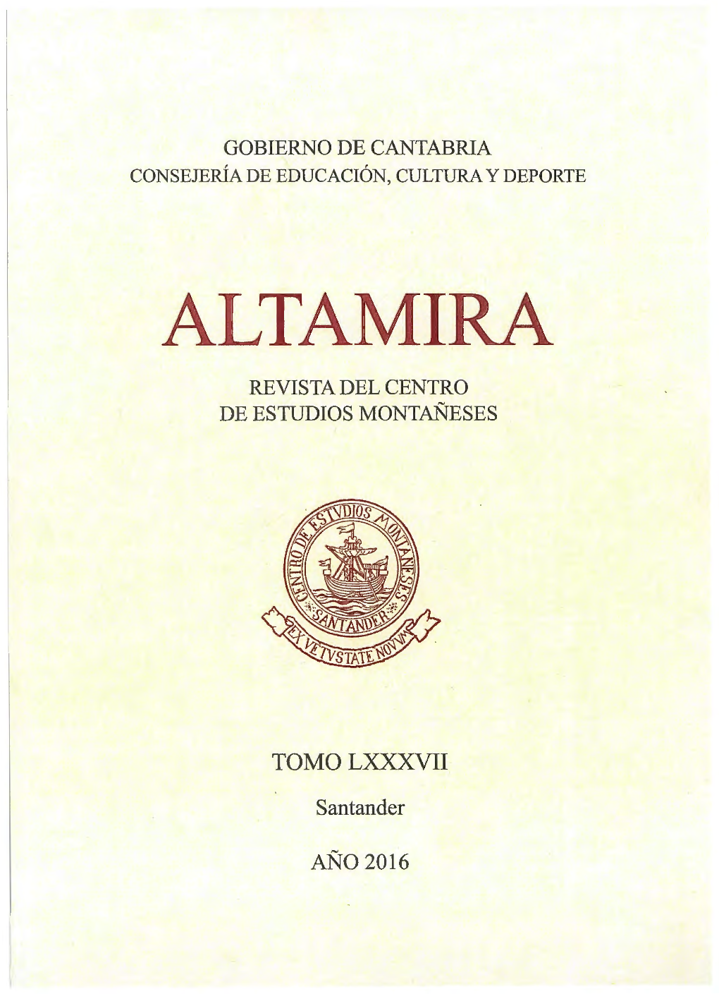 Altamira Revista Del Centro De Estudios Montañeses