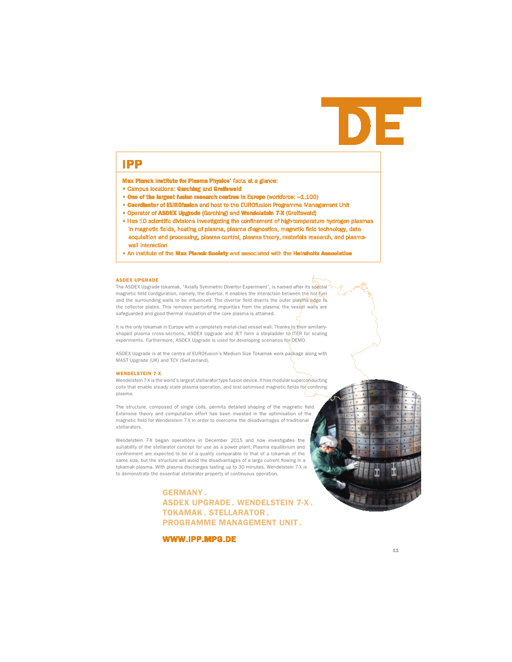 Germany . Asdex Upgrade . Wendelstein 7-X . Tokamak