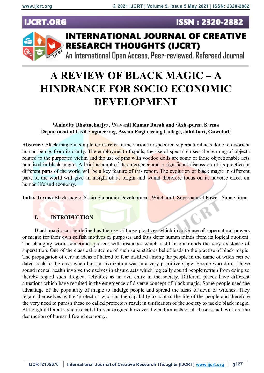 A Review of Black Magic – a Hindrance for Socio Economic Development