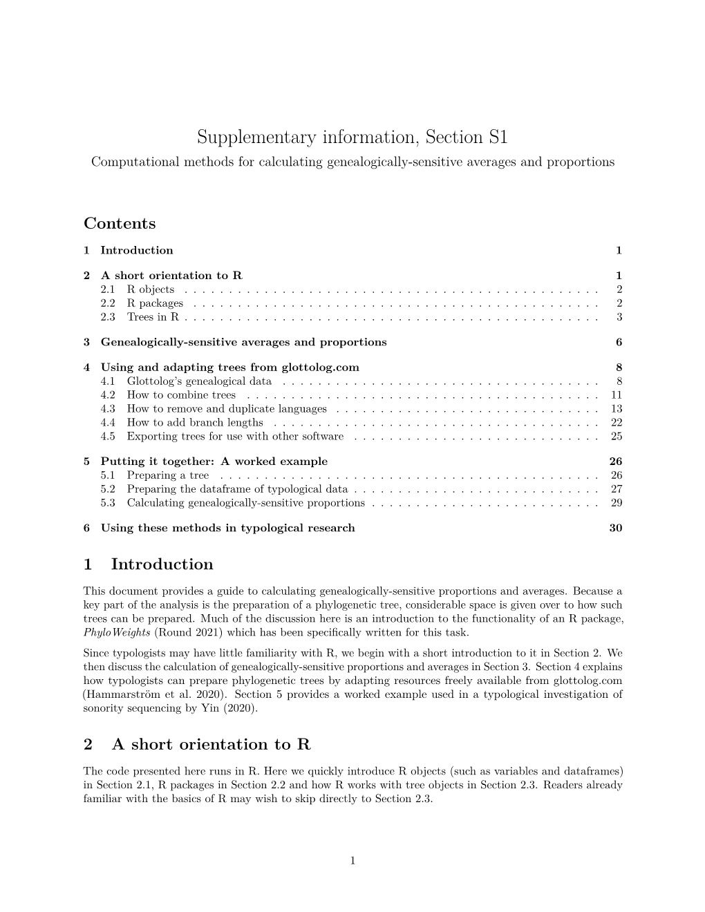 Supplementary Information, Section S1 Computational Methods for Calculating Genealogically-Sensitive Averages and Proportions