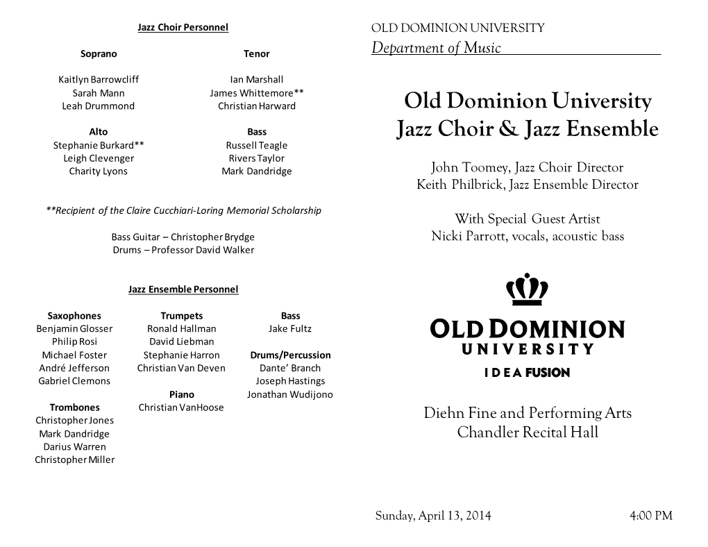 Old Dominion University Jazz Choir & Jazz Ensemble